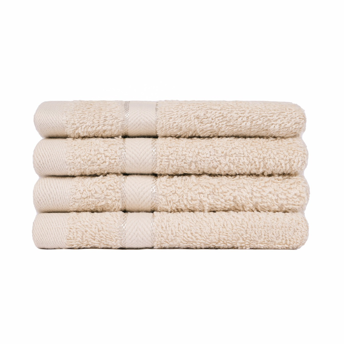 Brentfords 100% Cotton 4 Pack Face Cloths - Beige>