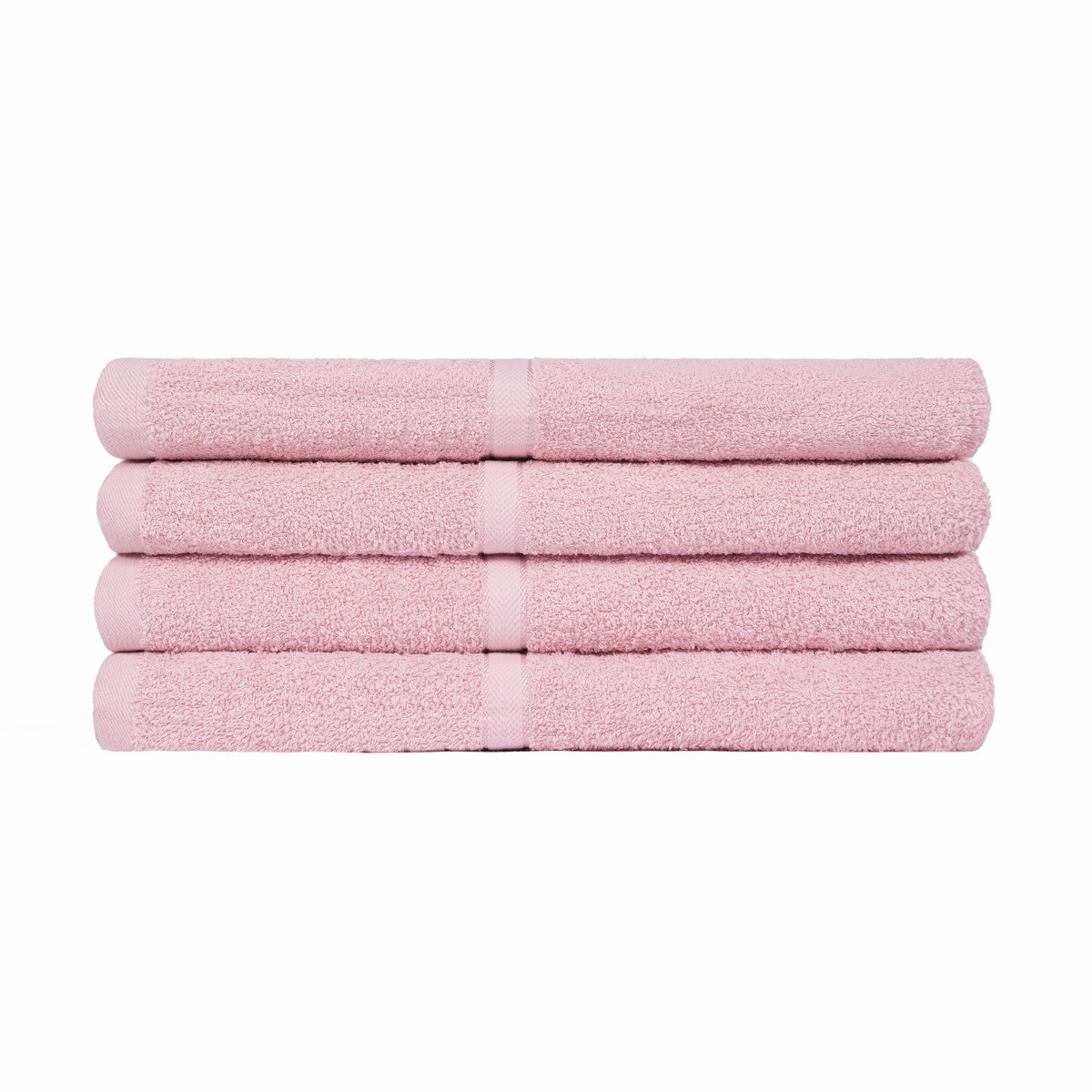 Brentfords 100% Cotton 4 Pack Face Cloths - Blush Pink>