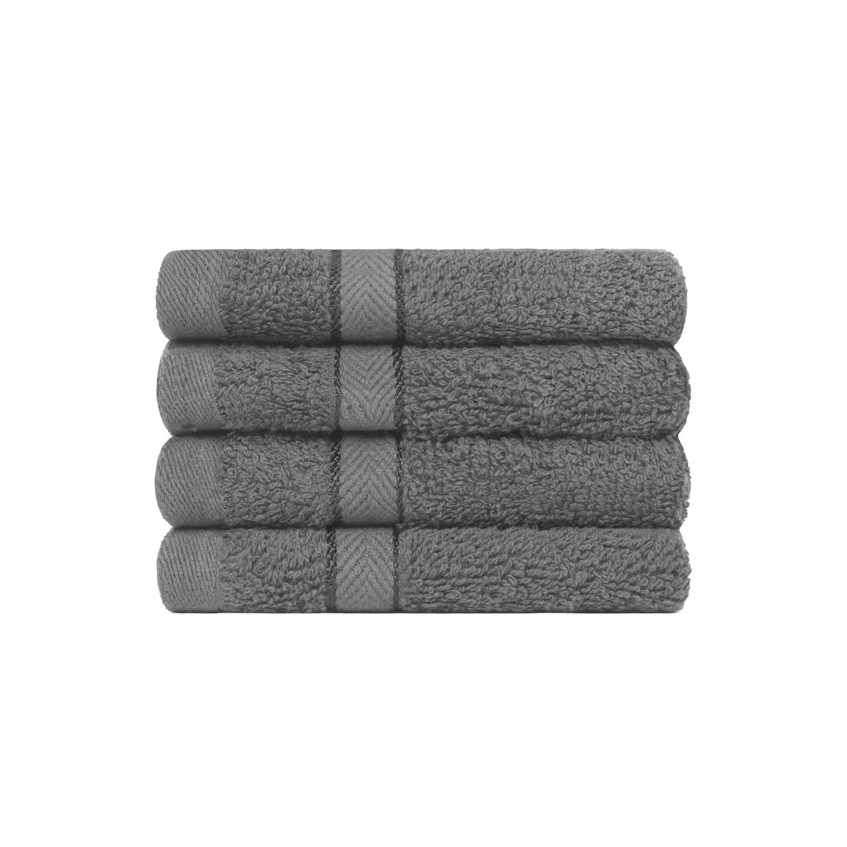 Brentfords 100% Cotton 4 Pack Face Cloths - Grey>