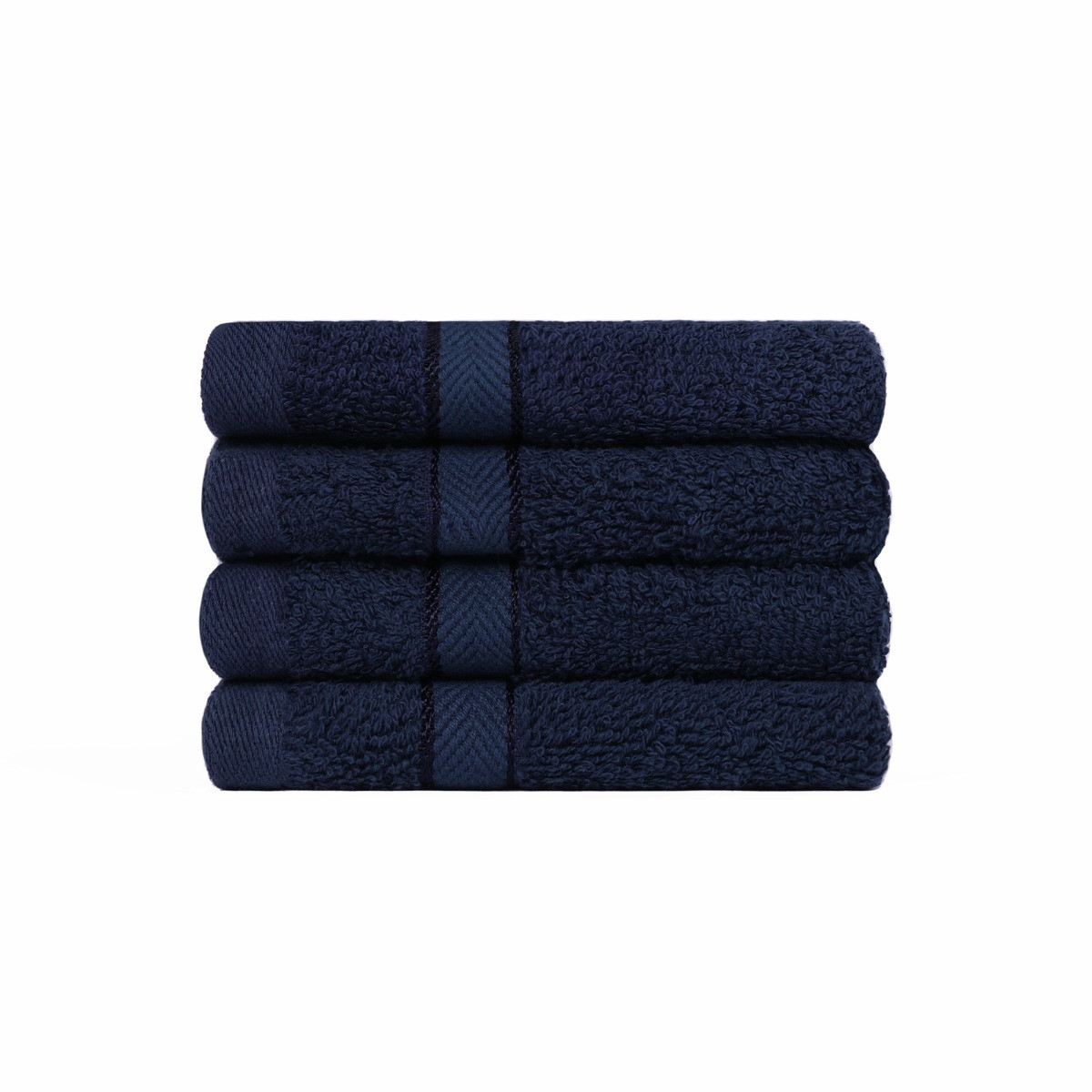 Brentfords 100% Cotton 4 Pack Face Cloths - Navy>