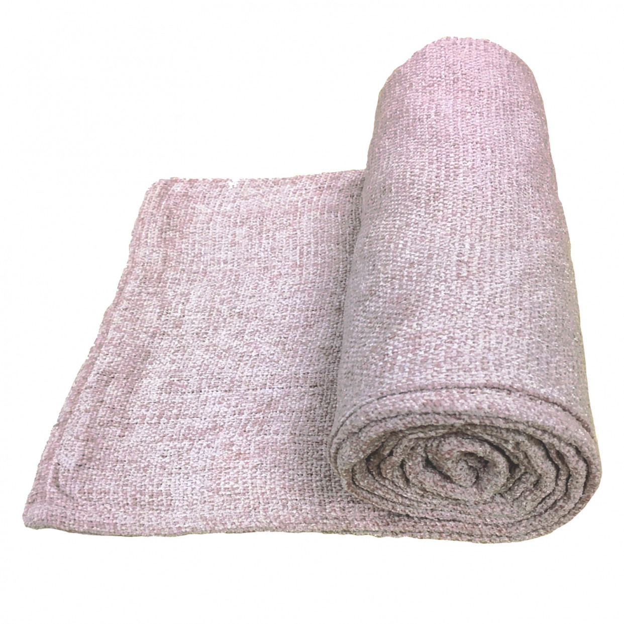 Soft Chenille Throw Blanket, Blush Pink - 125 x 150cm>