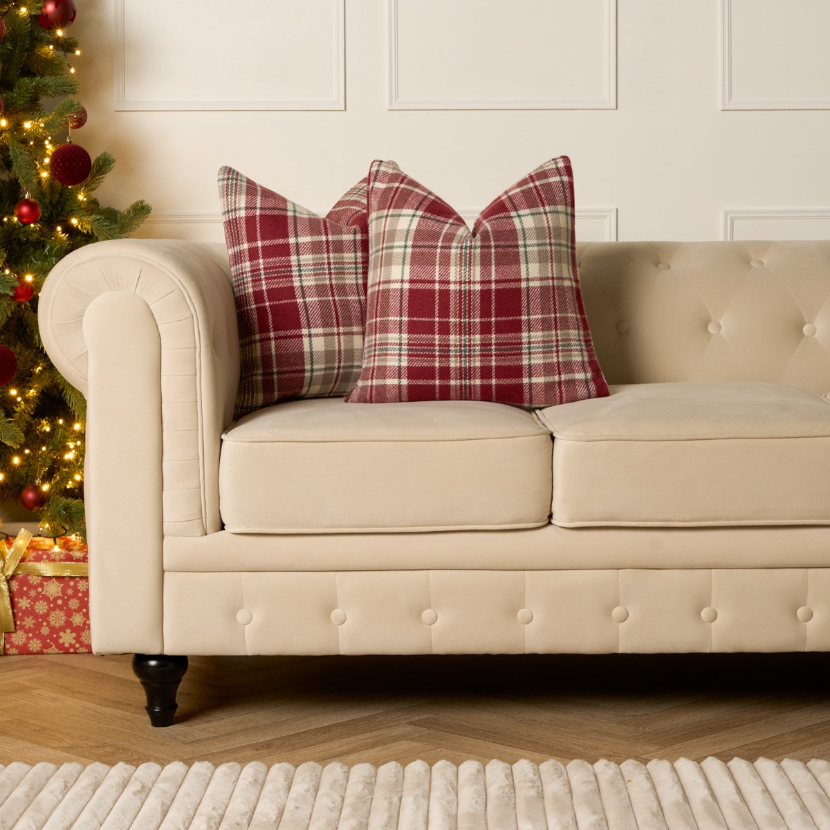 OHS Woven Check Cushion Covers - Dorset Red>