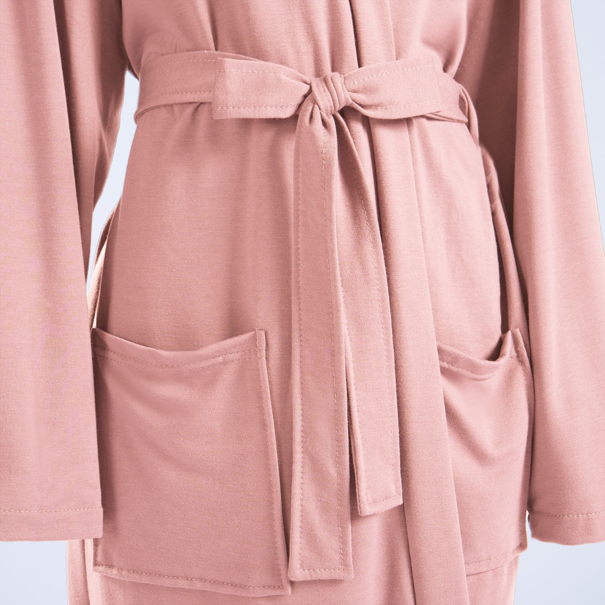 OHS Jersey Dressing Gown Robe - Blush Pink>