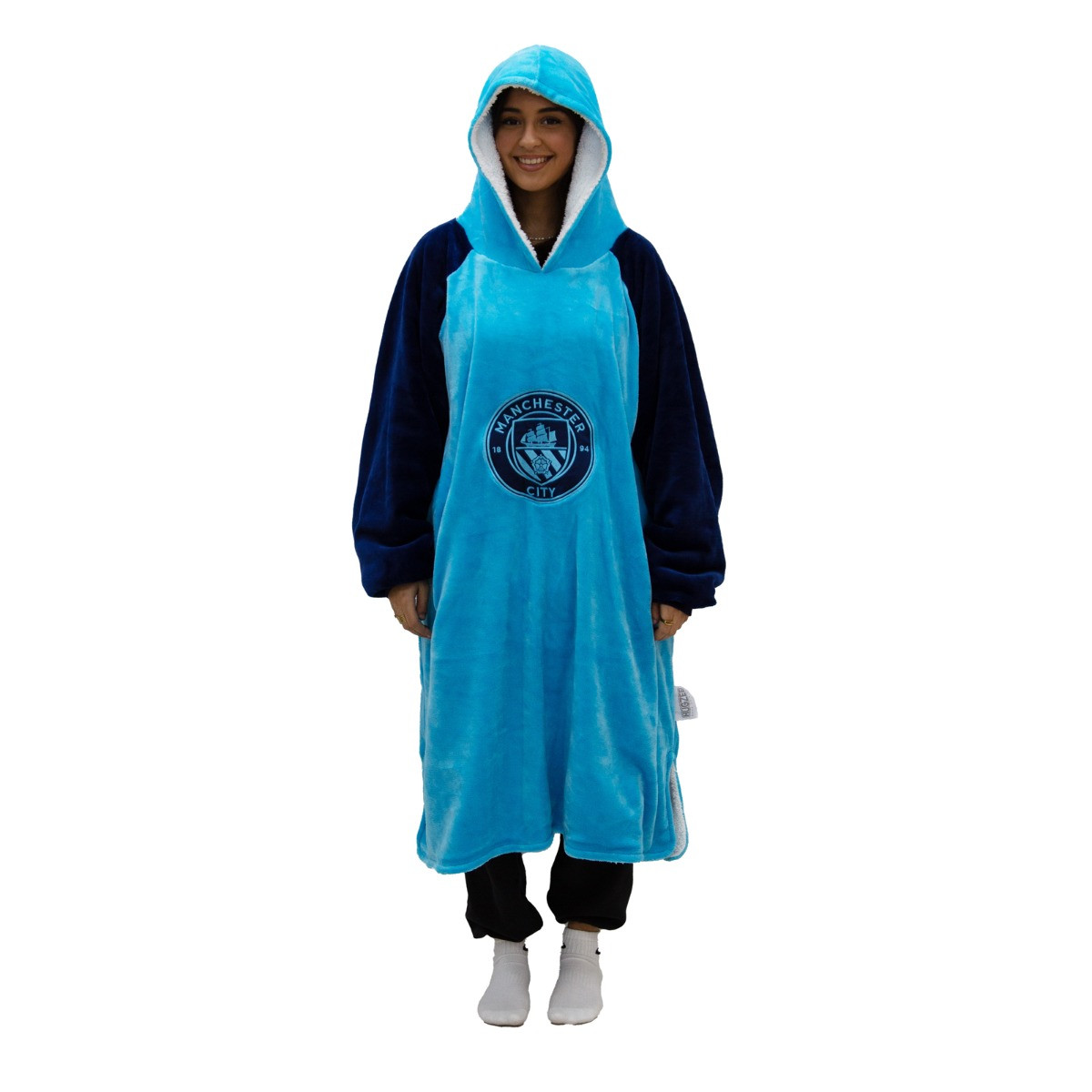 Manchester City Wearable Hoodie Blanket - Blue>