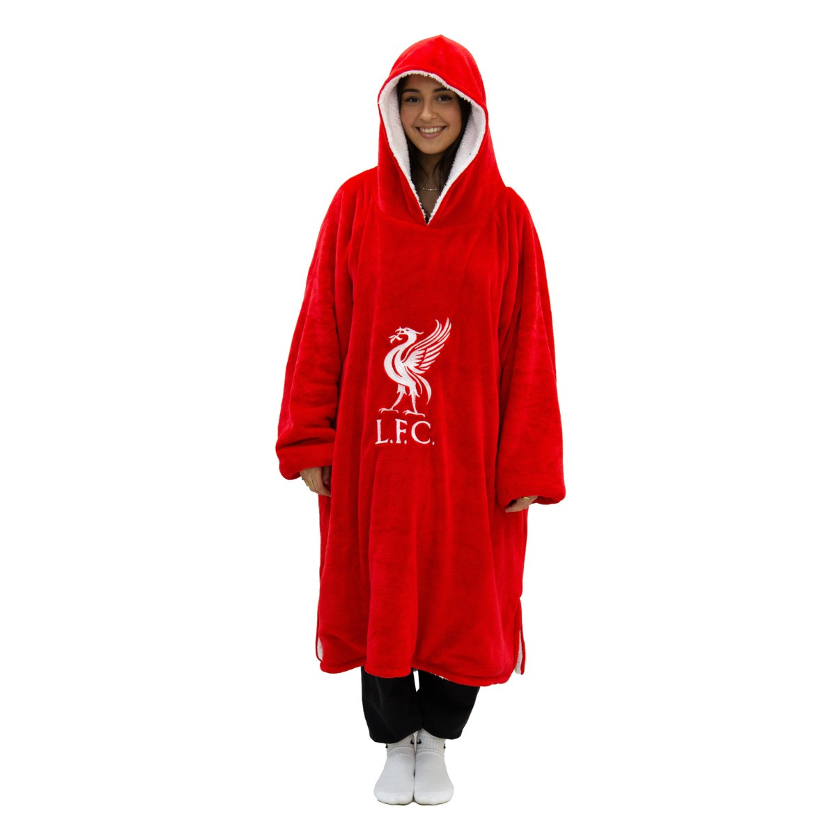 Liverpool Wearable Hoodie Blanket, Red - Large>