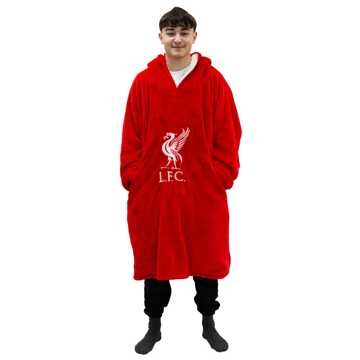 Liverpool Wearable Hoodie Blanket, Red - Large>