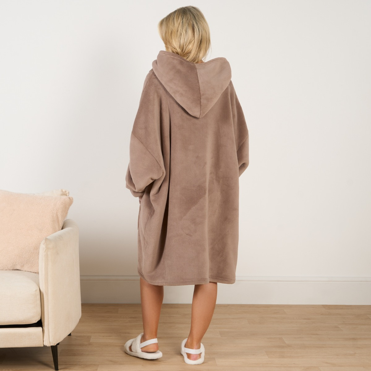 Sienna Supersoft Hoodie Blanket, Adults - Mink Brown>