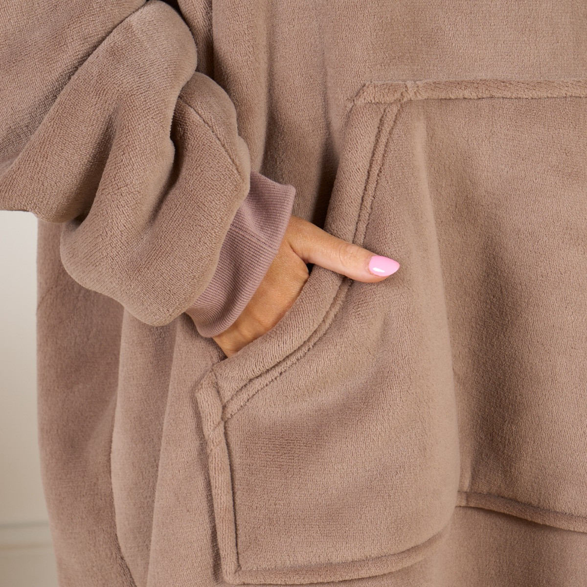 Sienna Supersoft Hoodie Blanket, Adults - Mink Brown>