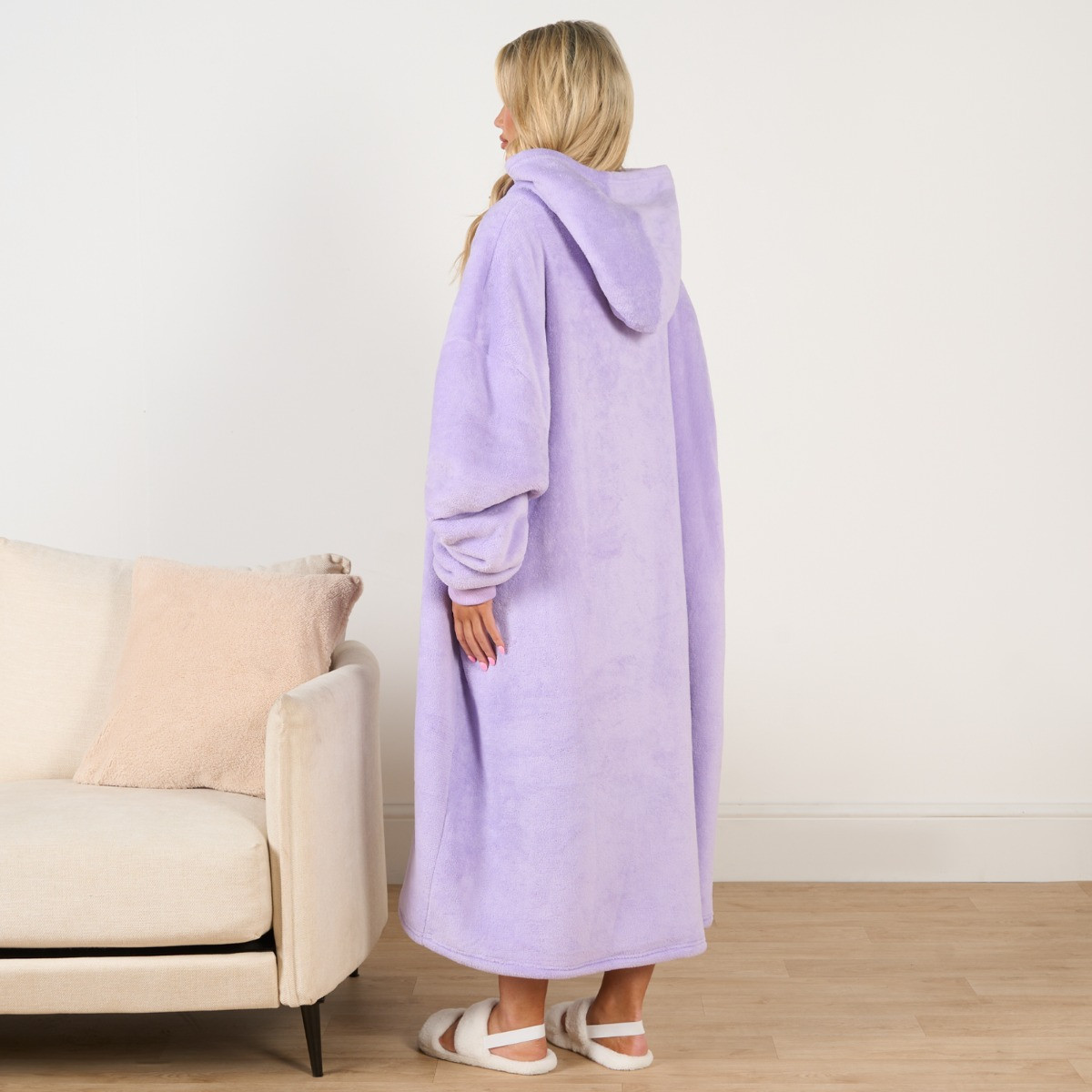 Sienna Extra-Long Sherpa Hoodie Blanket - Lilac>