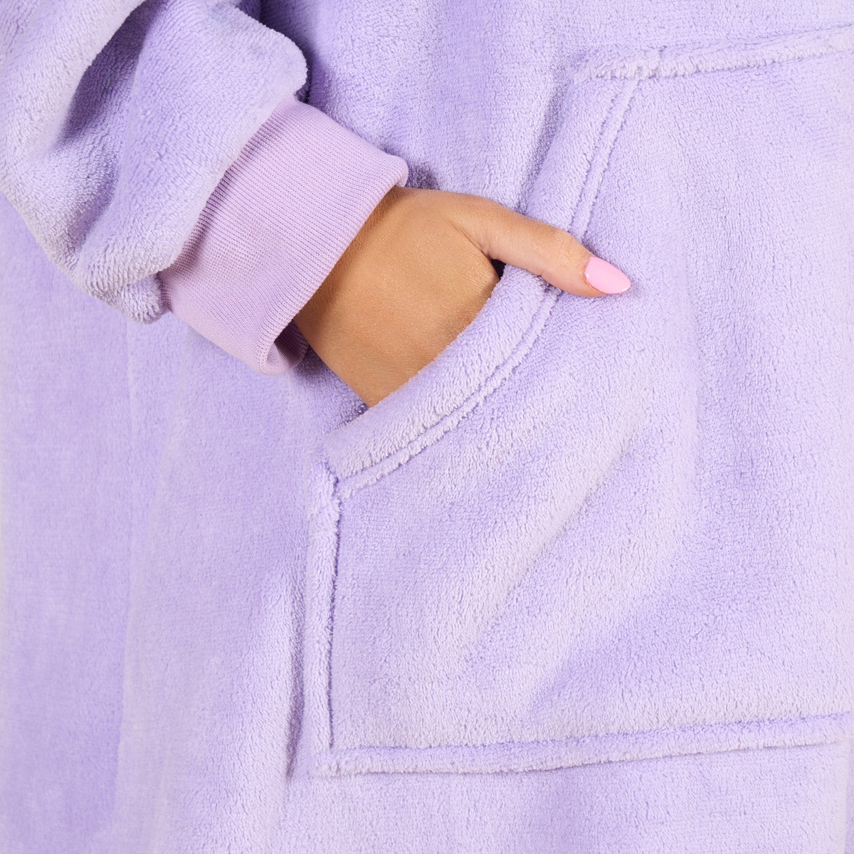 Sienna Extra-Long Sherpa Hoodie Blanket - Lilac>