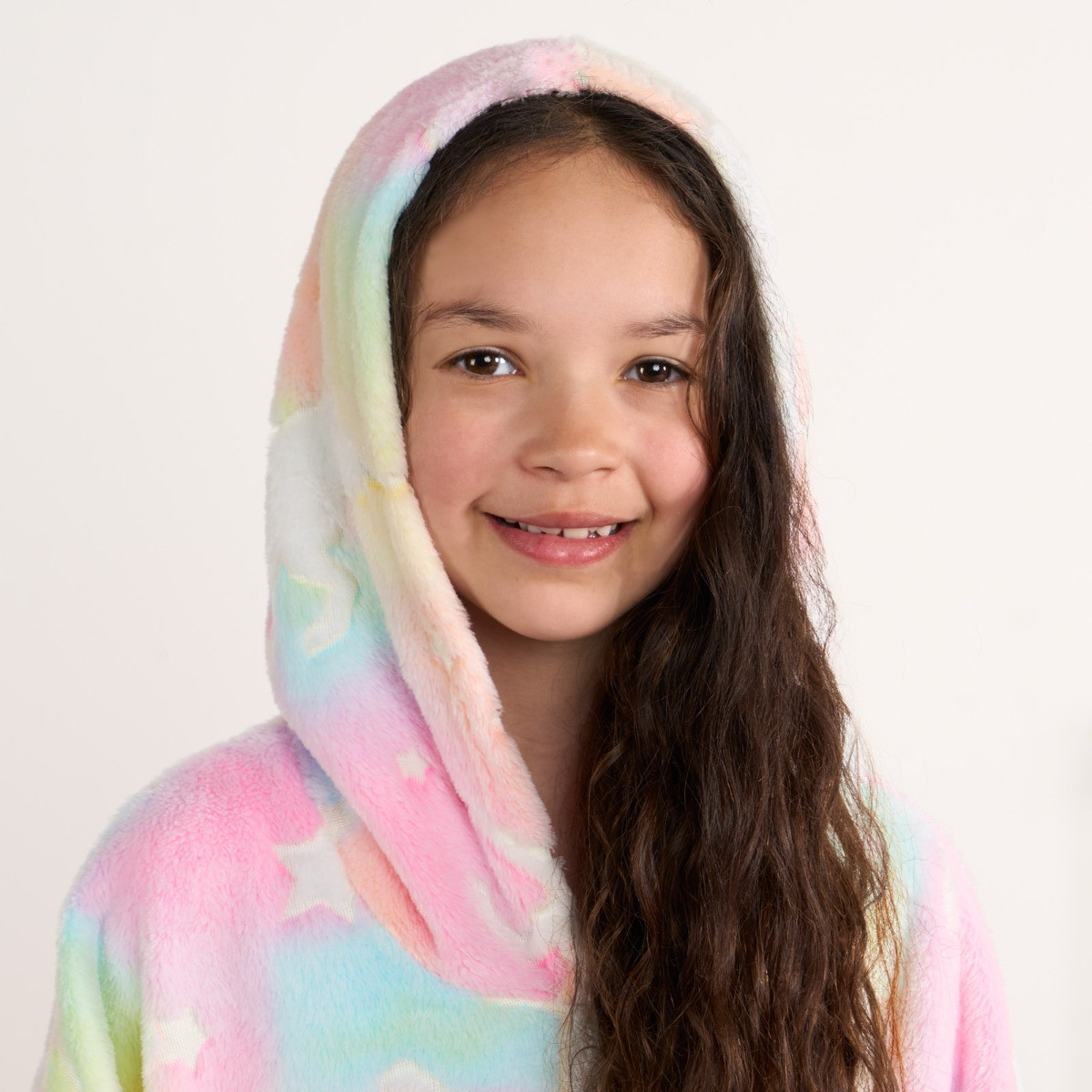 OHS Kids Glow In The Dark Unicorn Tie Dye Hoodie Blanket - Multi>