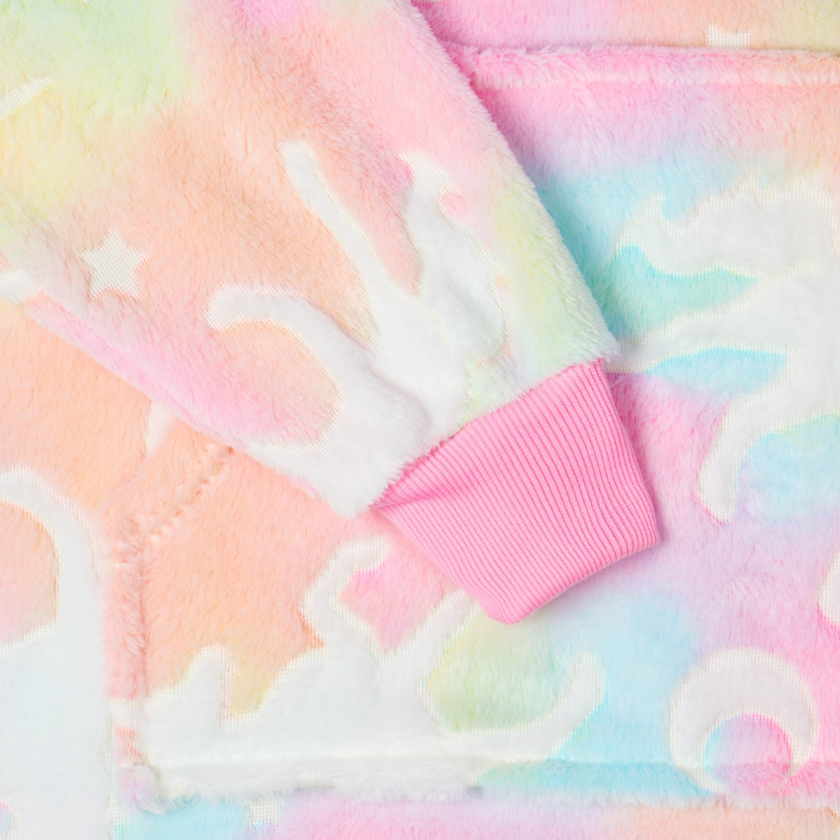 OHS Kids Glow In The Dark Unicorn Tie Dye Hoodie Blanket - Multi>