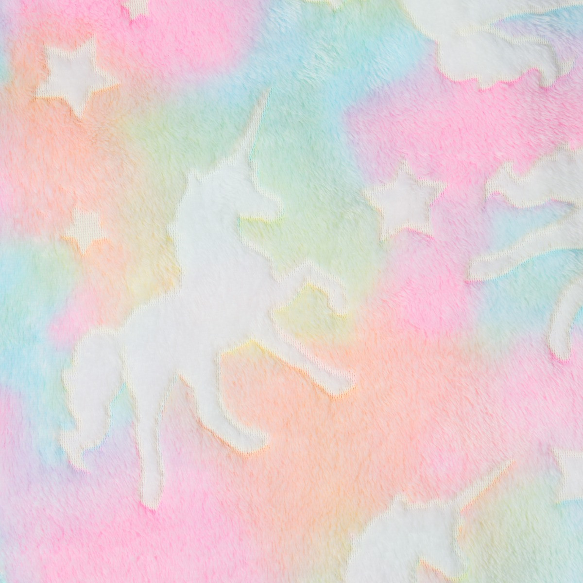 OHS Kids Glow In The Dark Unicorn Tie Dye Hoodie Blanket - Multi>