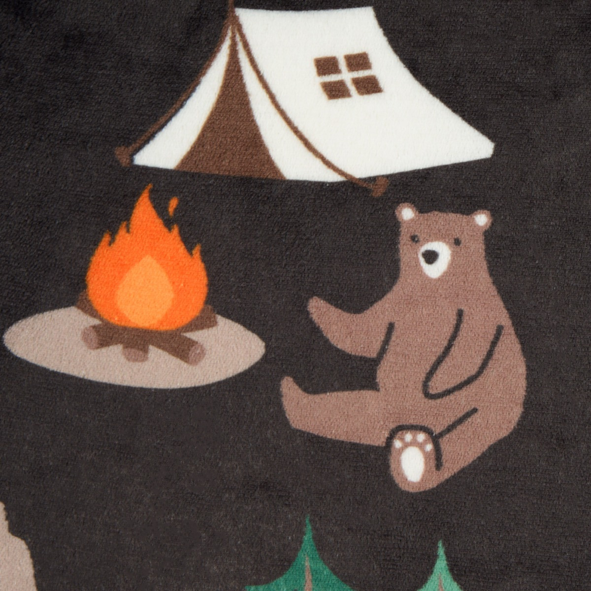 OHS Kids Woodland Bear Campfire Print - Charcoal >