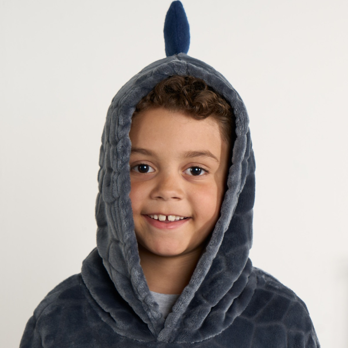 OHS Kids Novelty Spiked Dinosaur Hoodie Blanket - Charcoal >