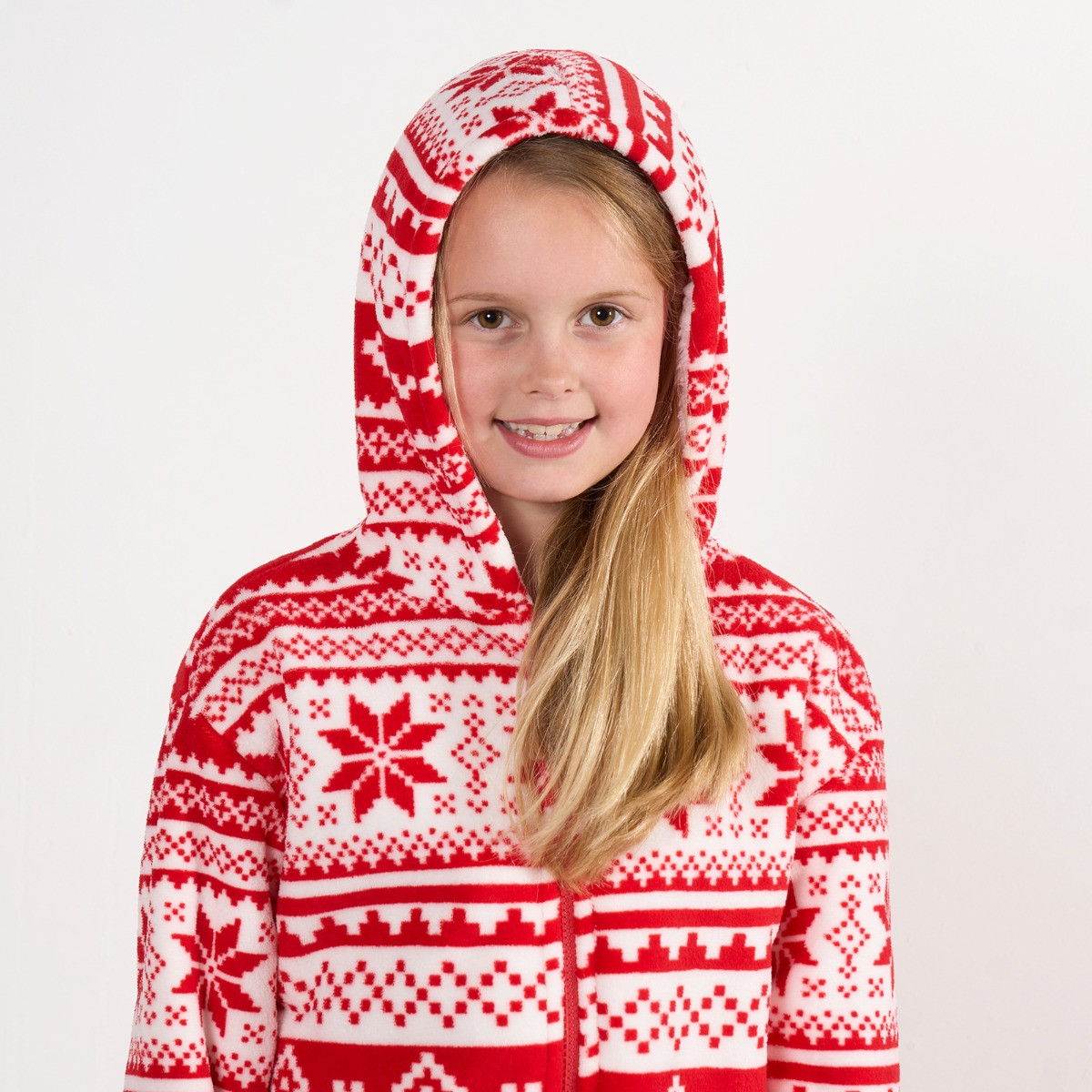 OHS Kids Nordic Christmas Print Onesie - Red>