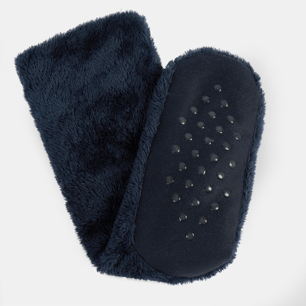 OHS Teddy Sherpa Reverse Slipper Socks - Navy>