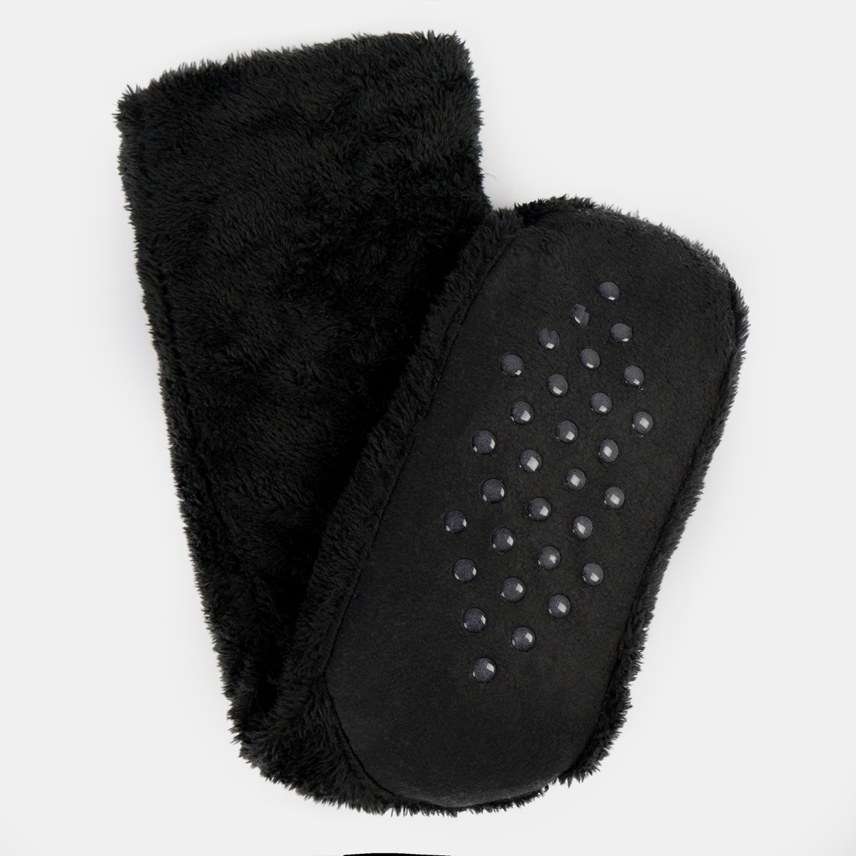 OHS Teddy Sherpa Reverse Slipper Socks - Black>