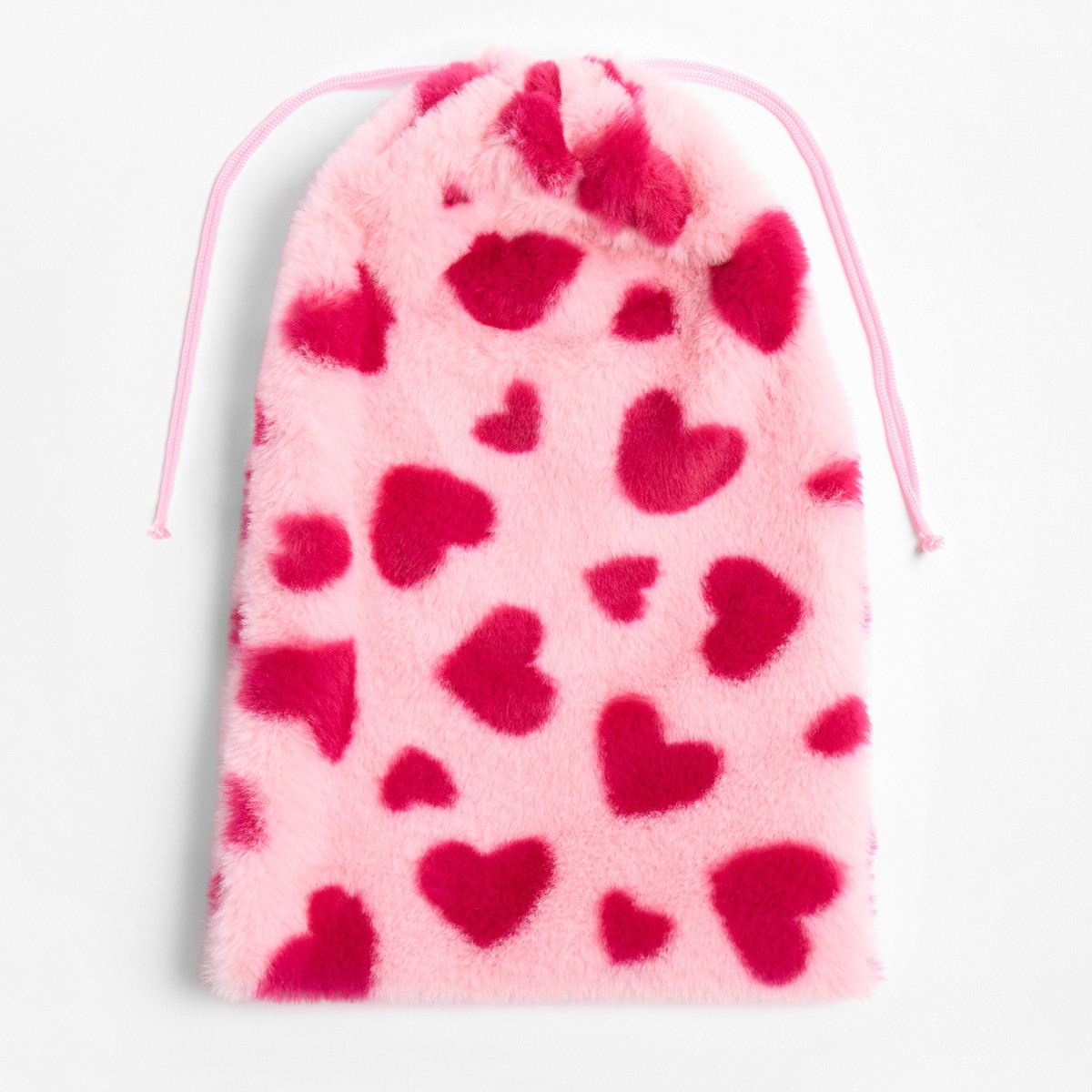 OHS Heart Print Cosy Hot Water Bottle Gift Set - Pink >