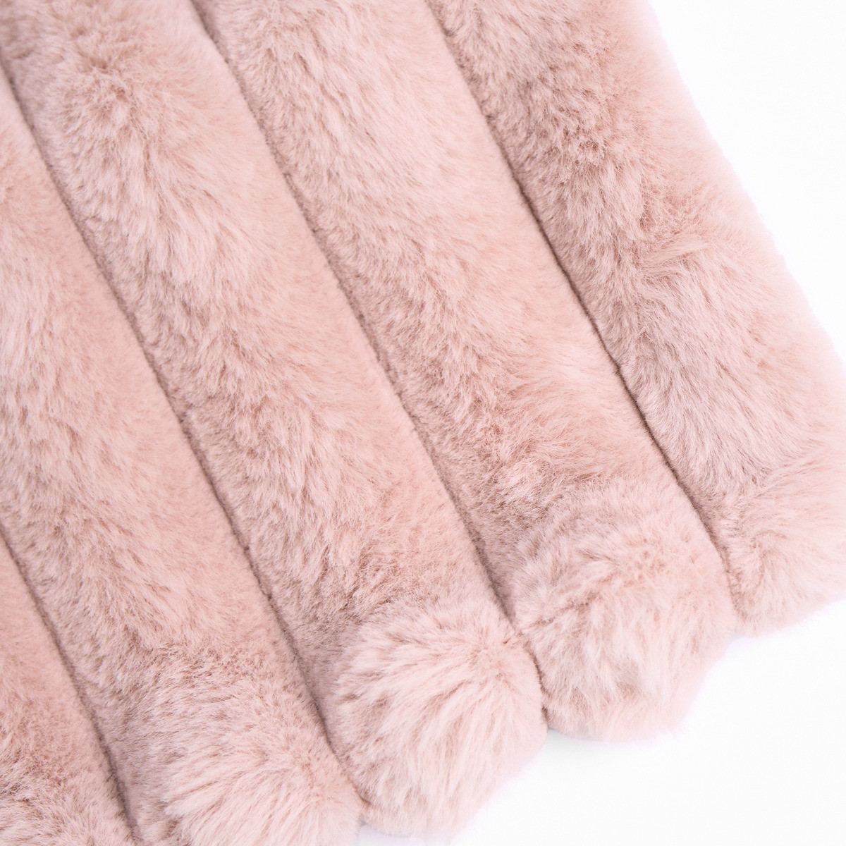 OHS Faux Fur Bubble Rib Hot Water Bottle - Blush>