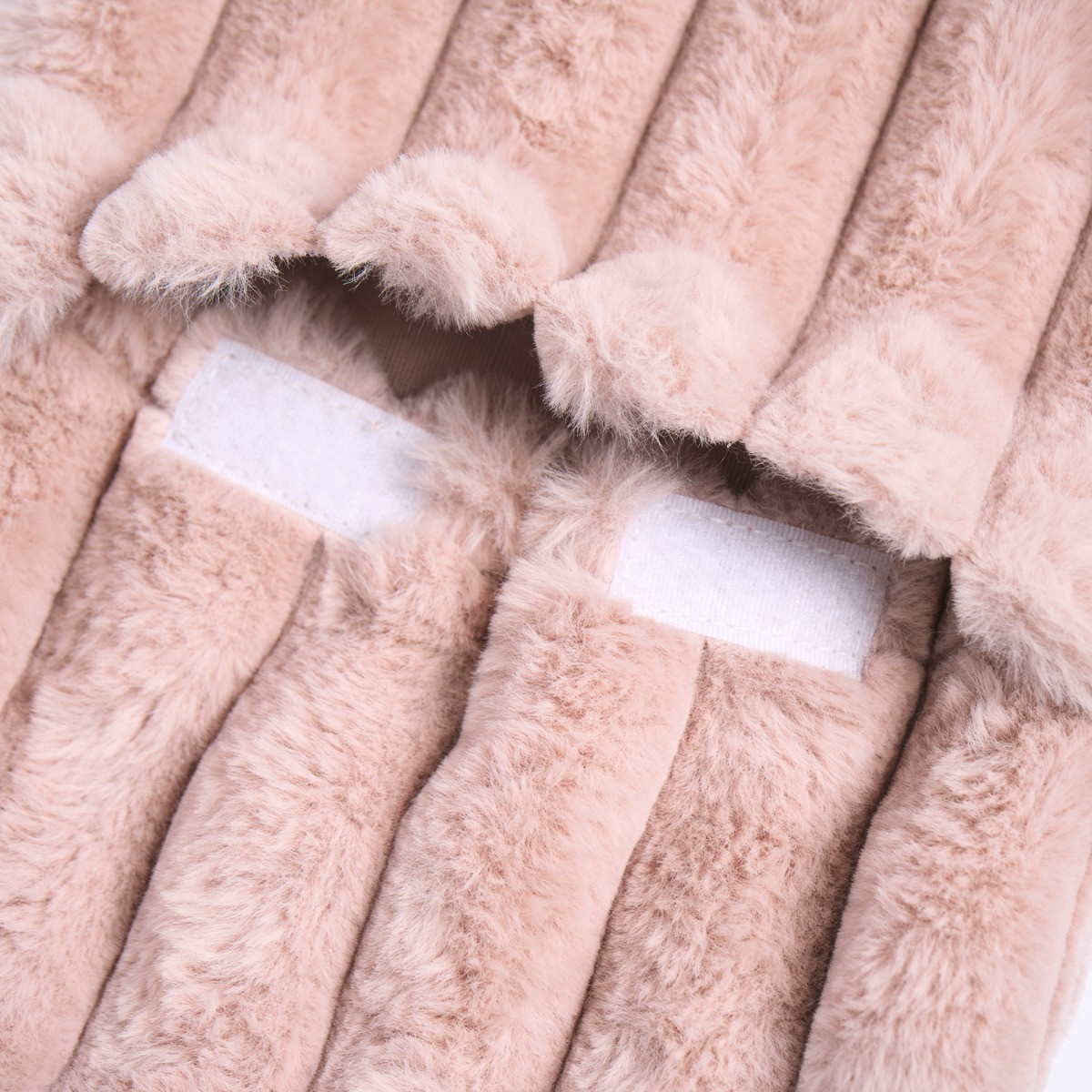 OHS Faux Fur Bubble Rib Hot Water Bottle - Blush>