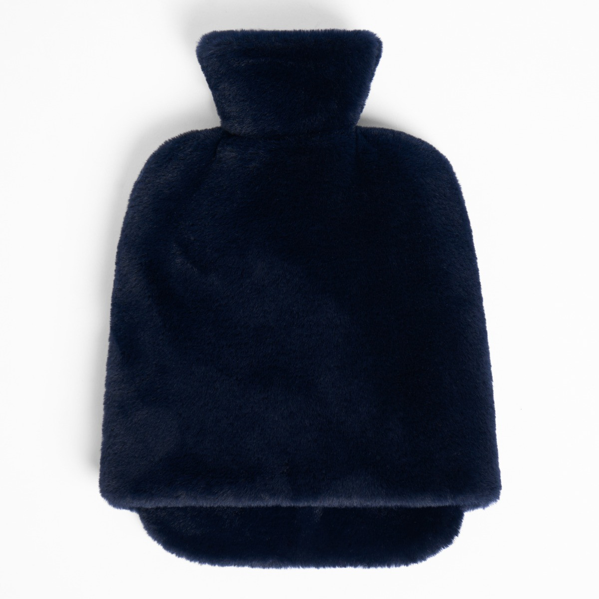 OHS Faux Fur Hot Water Bottle Foot Warmer - Navy >