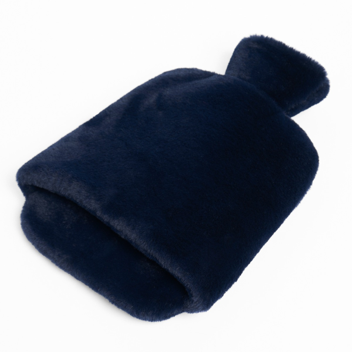 OHS Faux Fur Hot Water Bottle Foot Warmer - Navy >