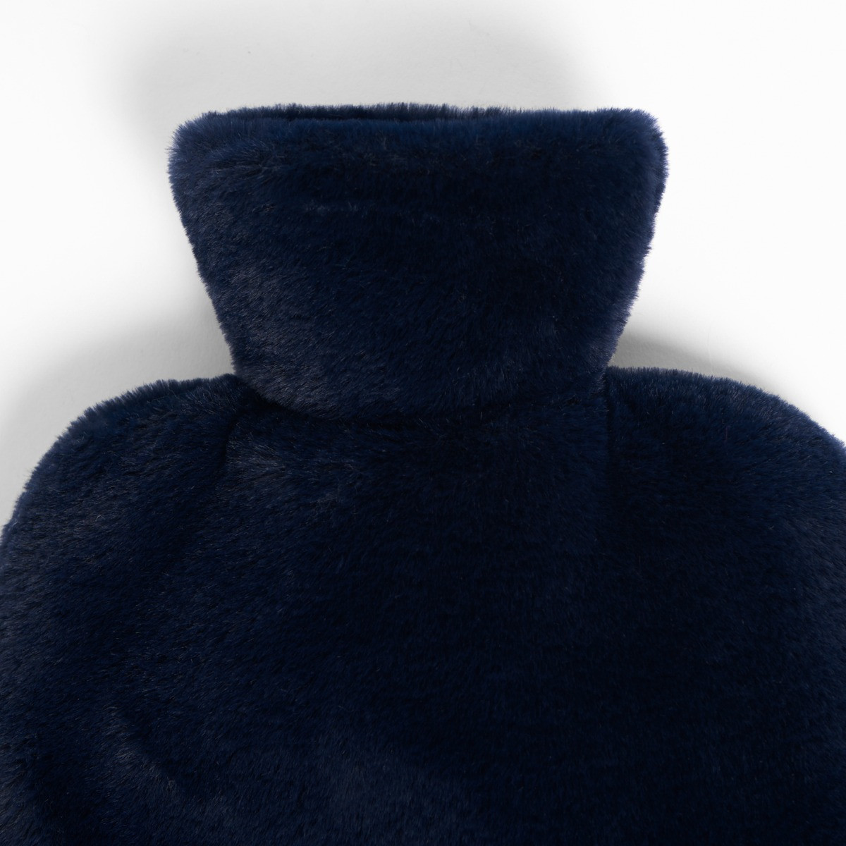 OHS Faux Fur Hot Water Bottle Foot Warmer - Navy >