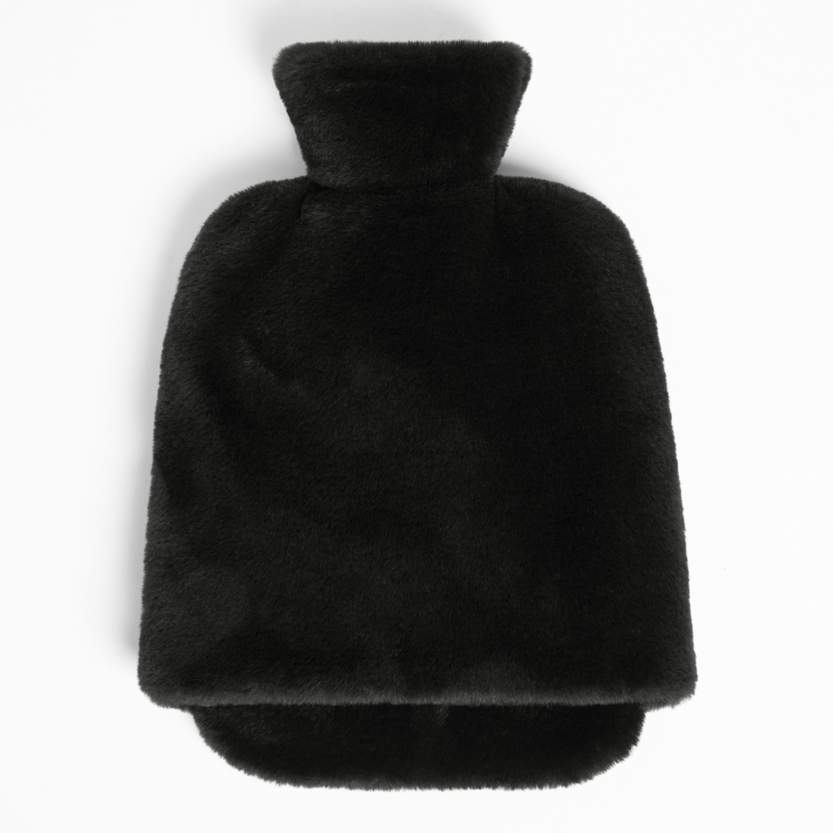 OHS Faux Fur Hot Water Bottle Foot Warmer - Black>