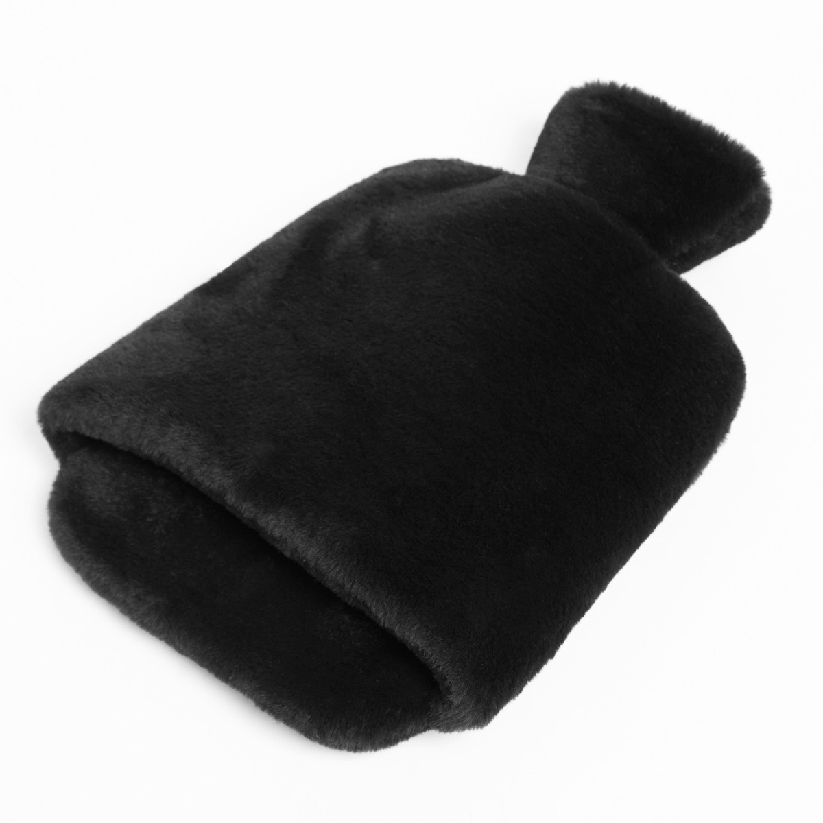 OHS Faux Fur Hot Water Bottle Foot Warmer - Black>