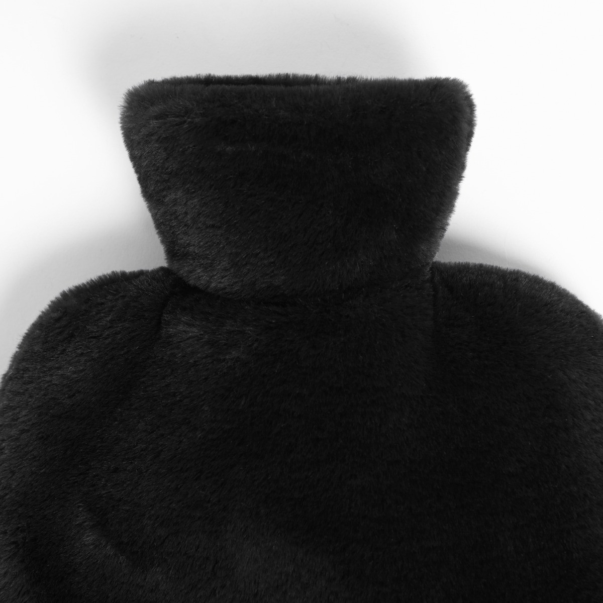 OHS Faux Fur Hot Water Bottle Foot Warmer - Black>