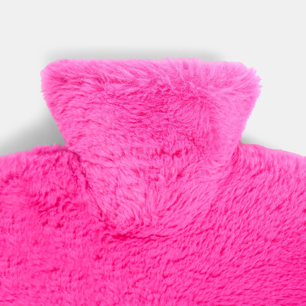 OHS Faux Fur Heart Shaped Hot Water Bottle - Fuchsia >