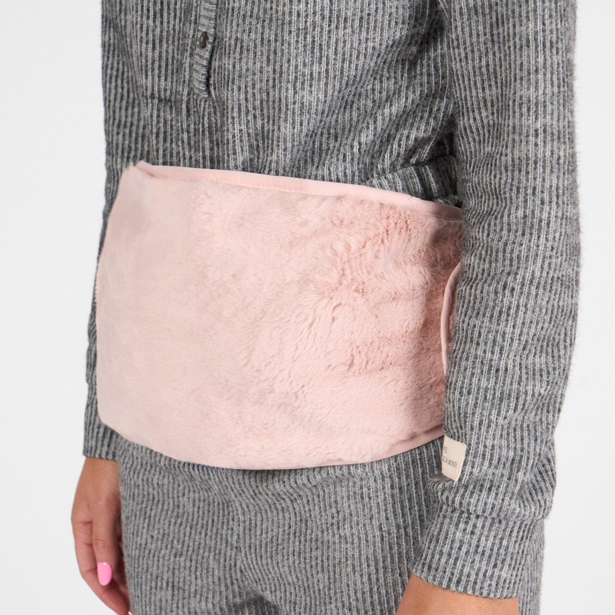 OHS Faux Fur Adjustable Hot Water Bottle Belt - Blush>