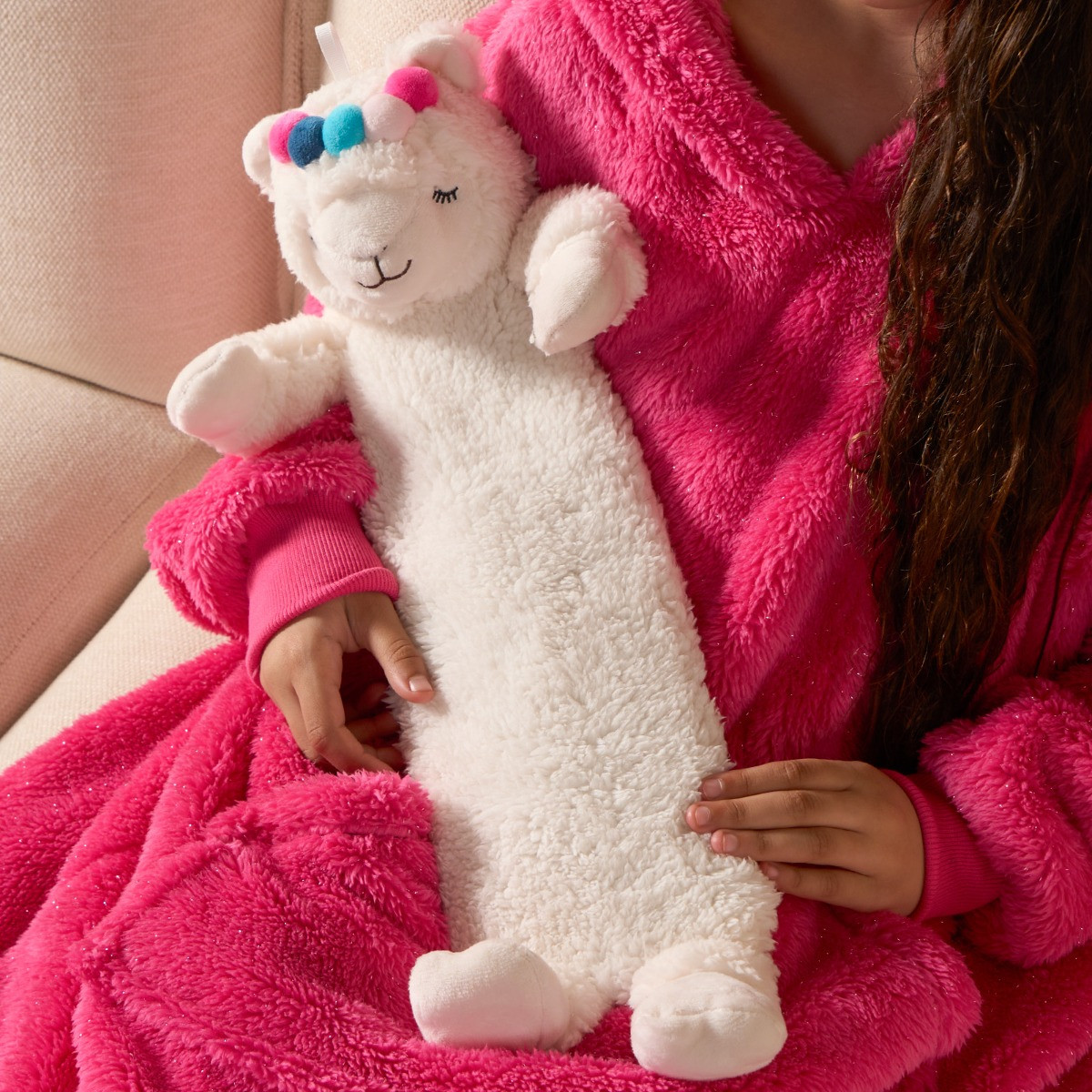 Warmies Llama Long Hot Water Bottle - Cream>