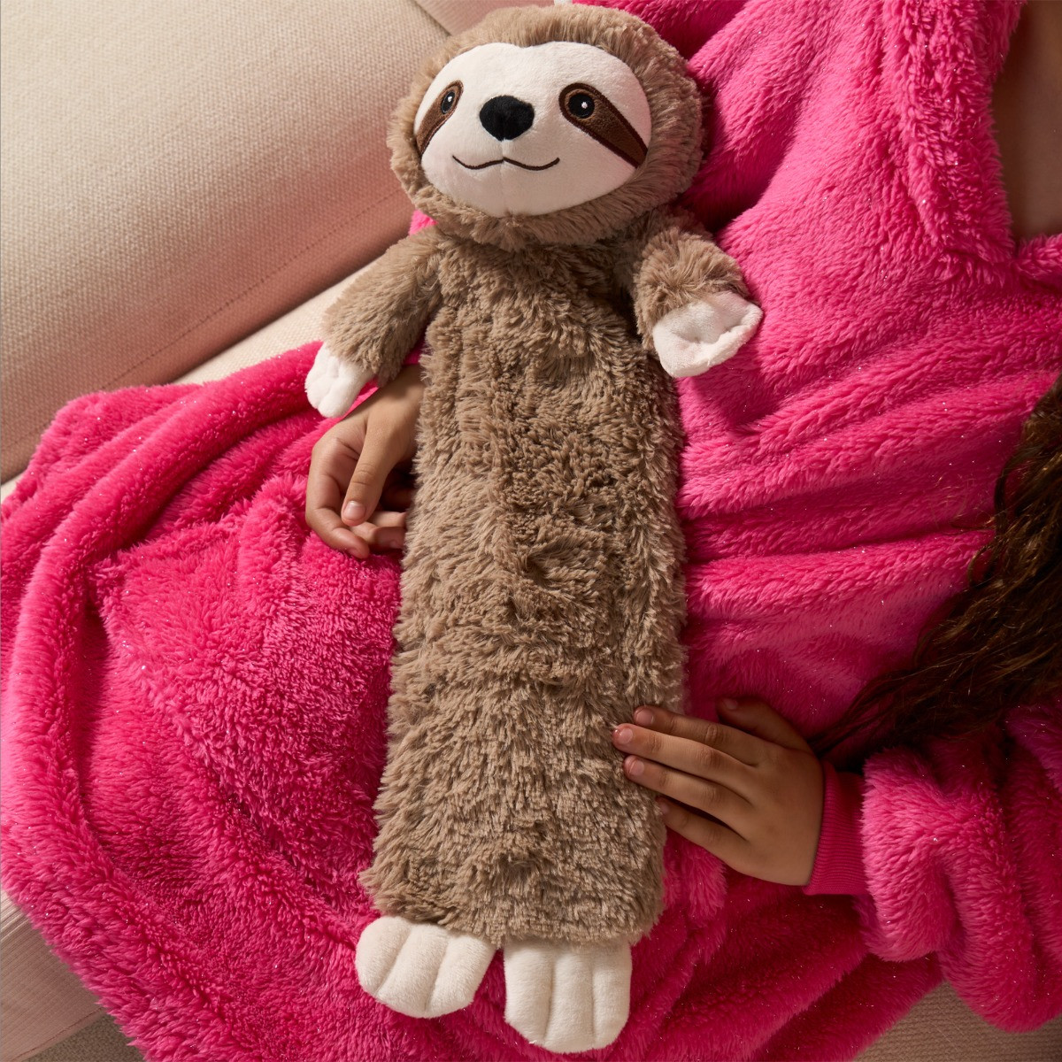 Warmies Sloth Long Hot Water Bottle - Brown>