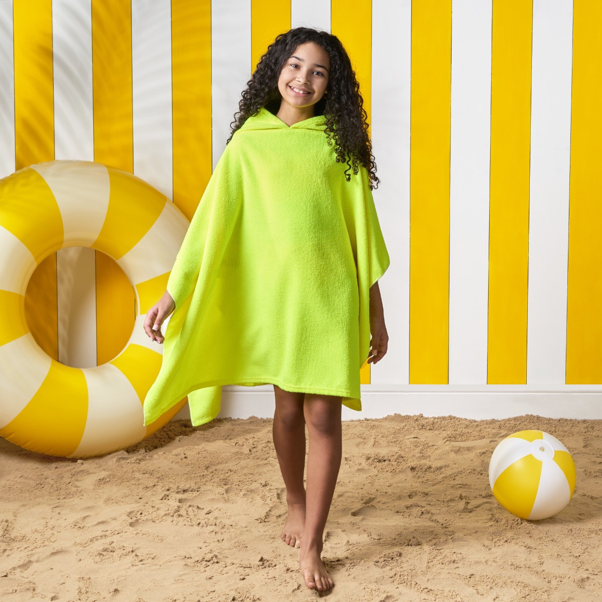 OHS Kids Poncho Towel - Neon Yellow >