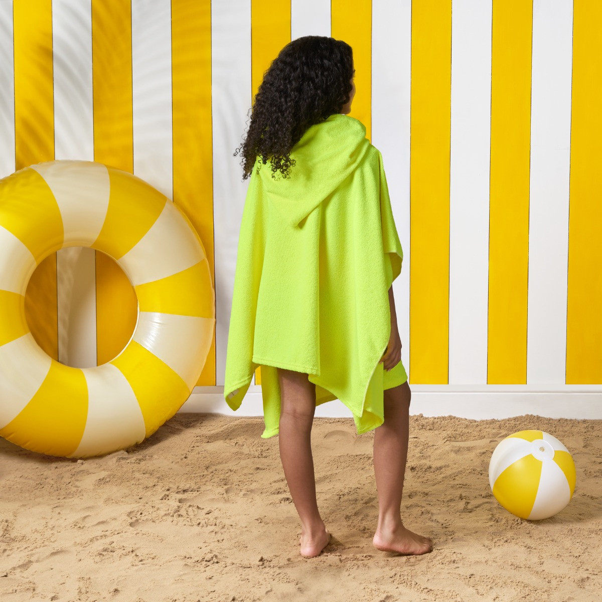 OHS Kids Poncho Towel - Neon Yellow >