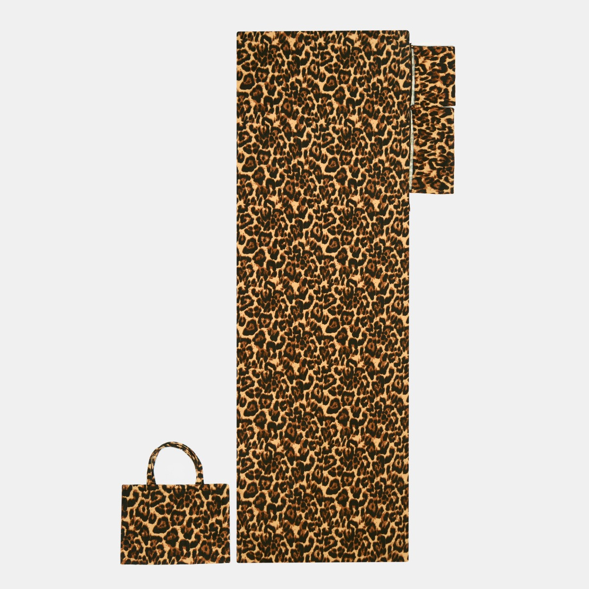 OHS Leopard Print Beach Towel in a Bag - Natural>