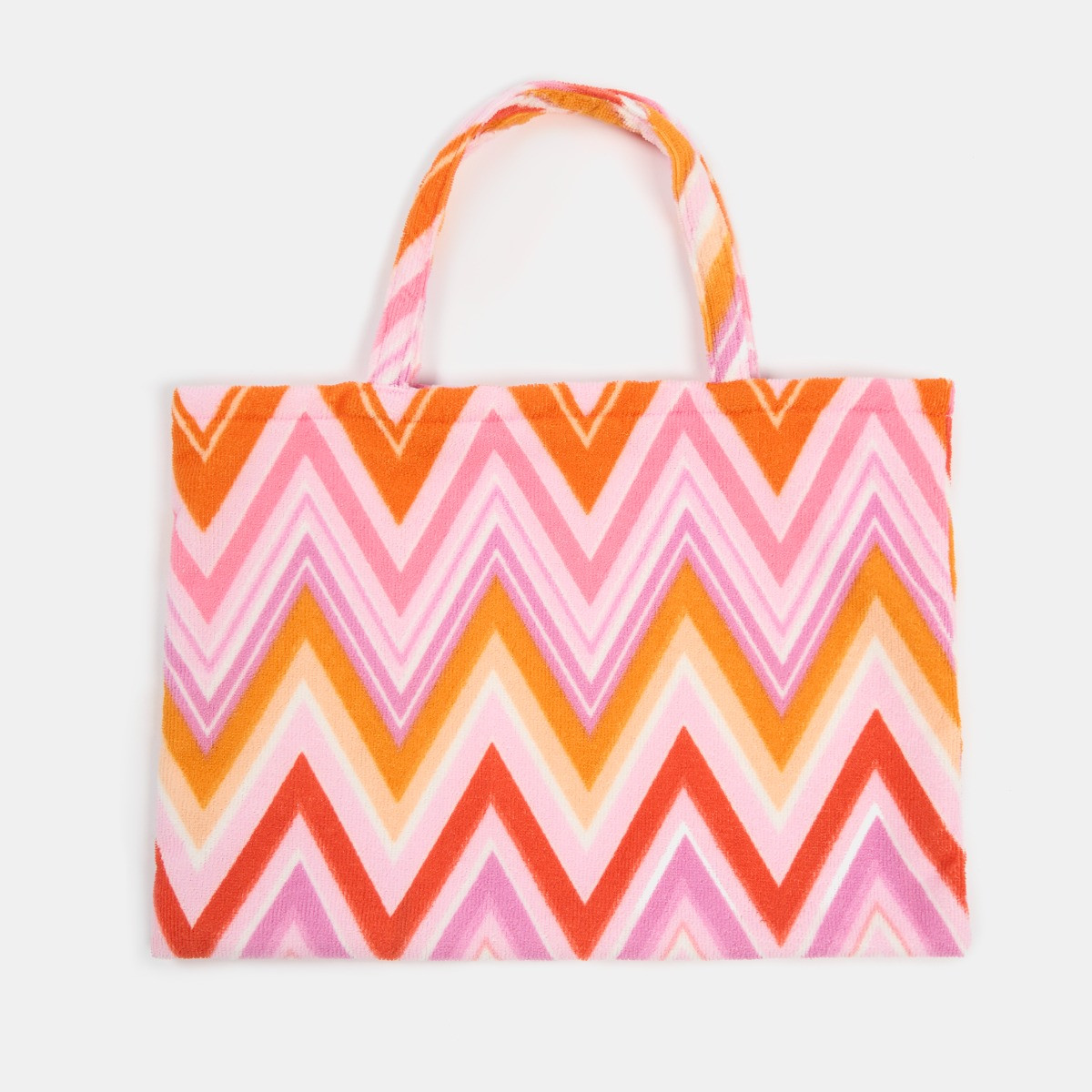 OHS Zigzag Print Beach Towel in a Bag - Orange>