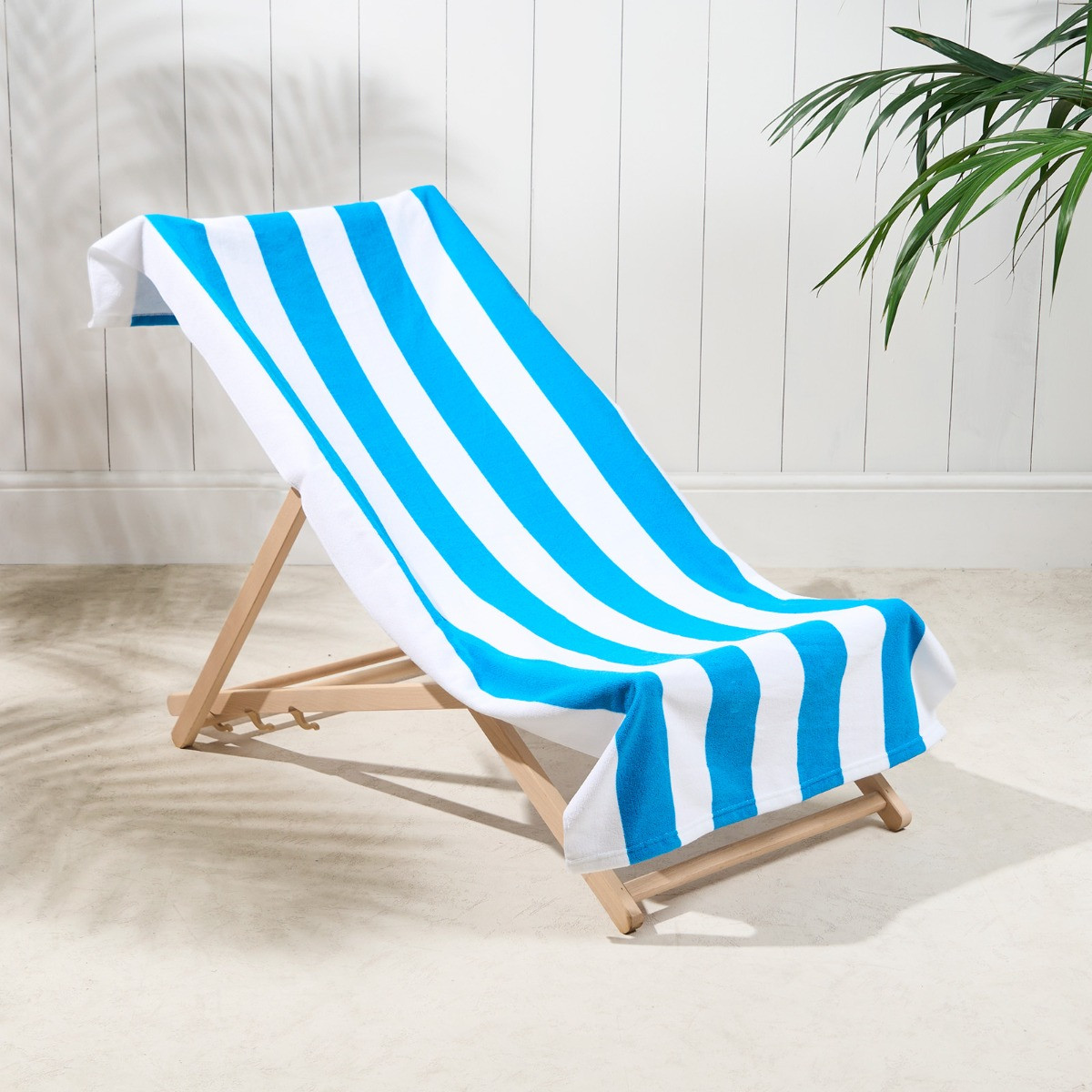 OHS Vertical Stripe Beach Towel - Sea Blue>