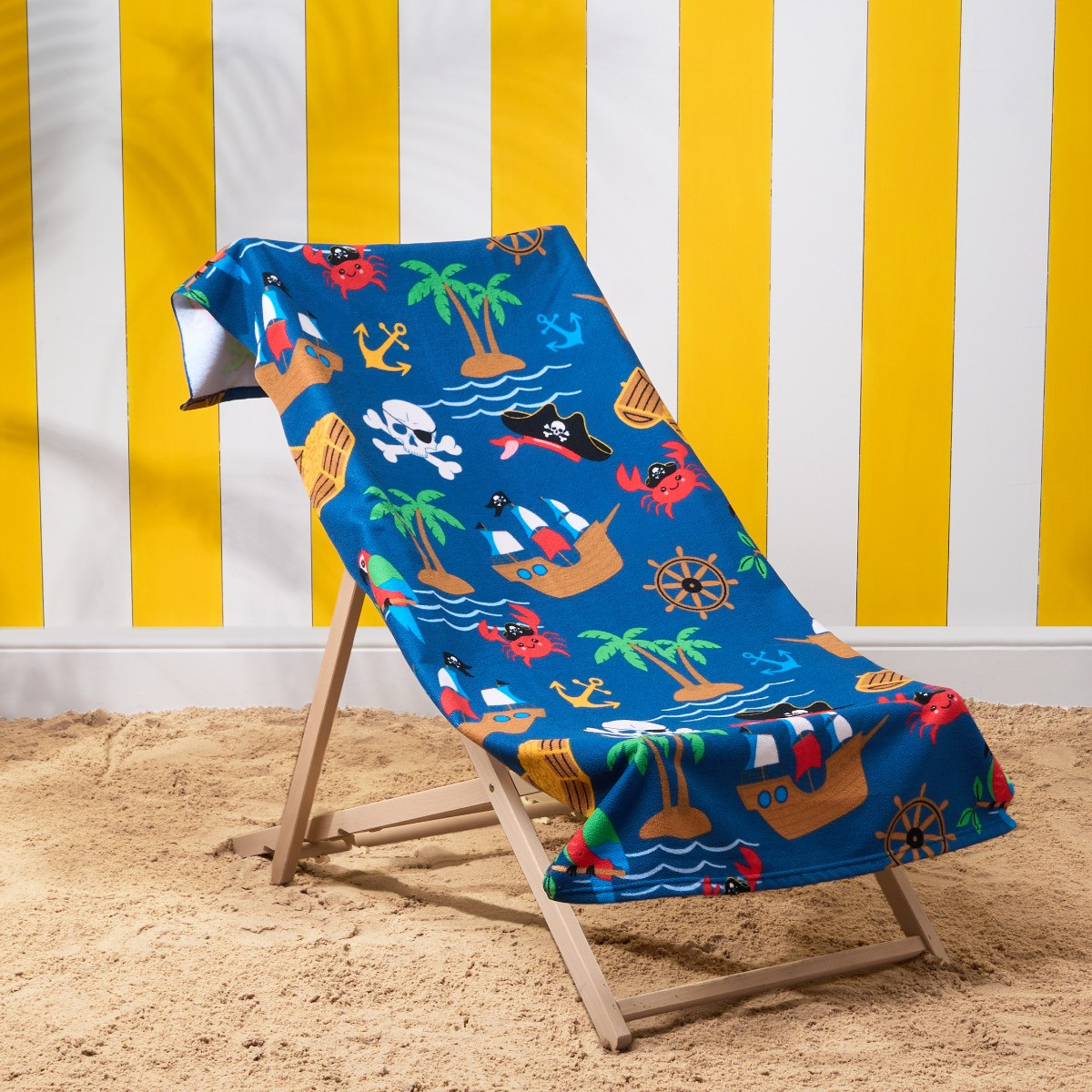 OHS Pirate Print Beach Towel - Navy>