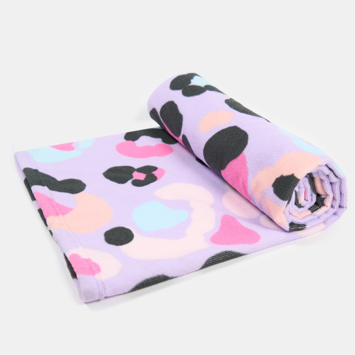 OHS Pastel Leopard Print Beach Towel - Lilac>