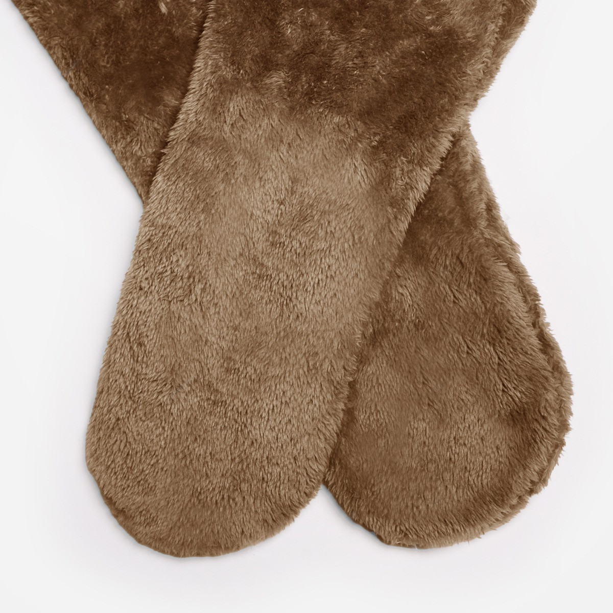 OHS Over The Knee Teddy Slipper Socks - Mink Brown>