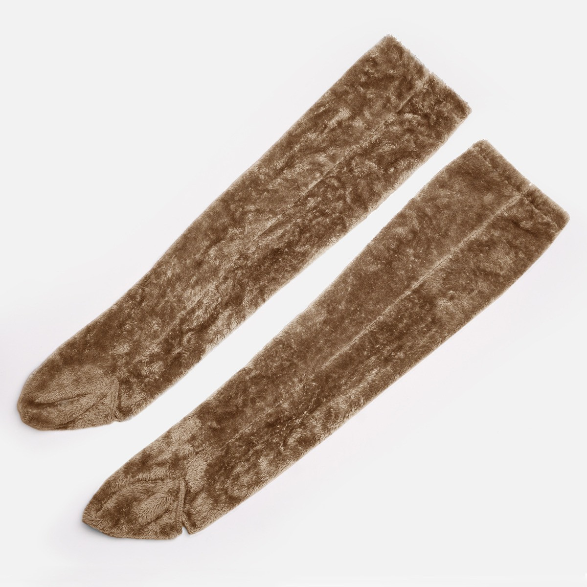 OHS Over The Knee Teddy Slipper Socks - Mink Brown>