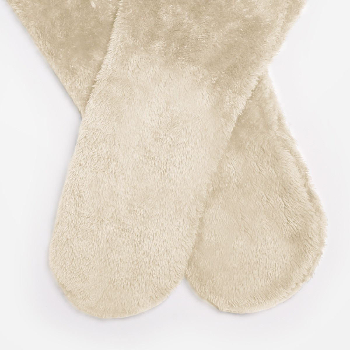 OHS Over The Knee Teddy Slipper Socks - Cream>