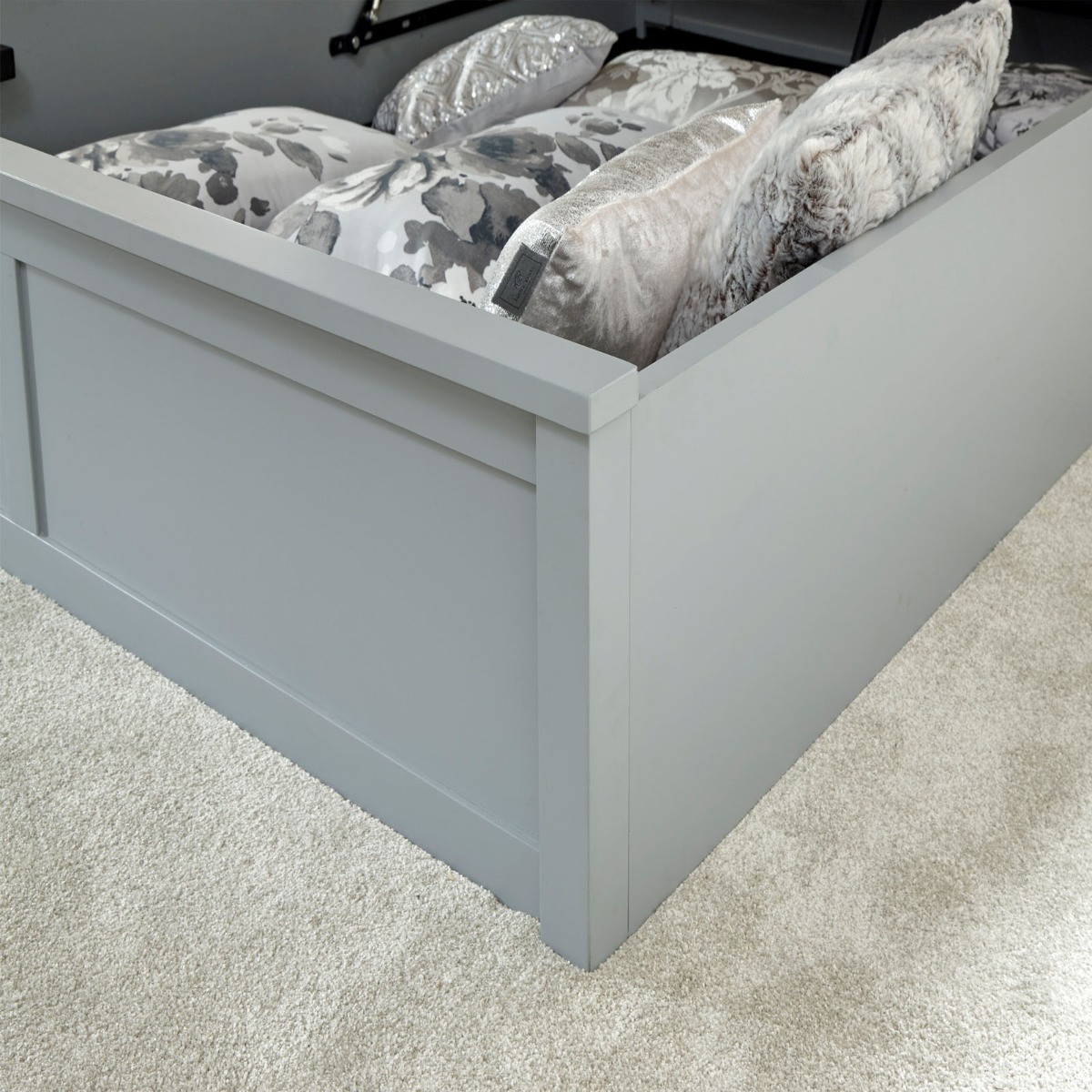 Como Wooden Ottoman Storage Bed, 5ft King - Grey>