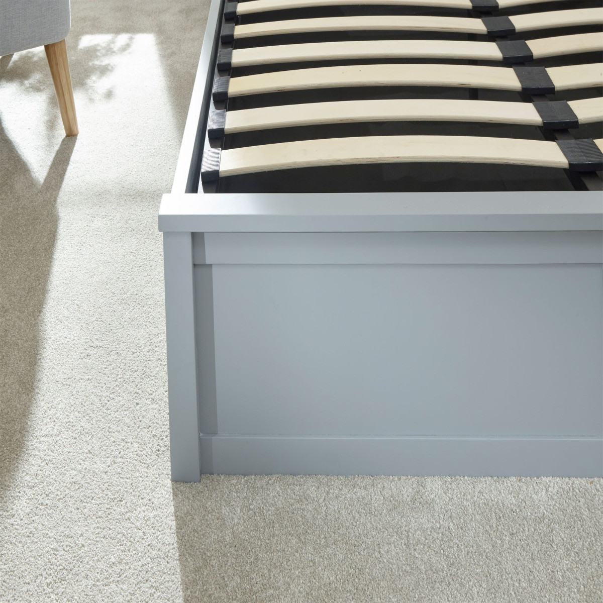 Como Wooden Ottoman Storage Bed, 5ft King - Grey>