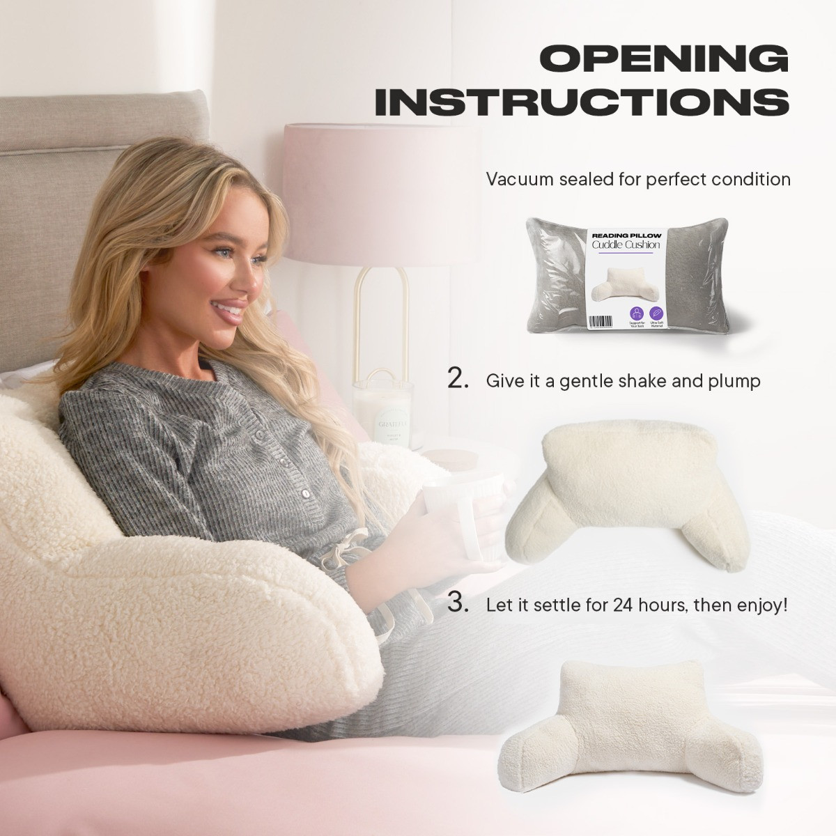 OHS Teddy Cuddle Cushion - Cream>