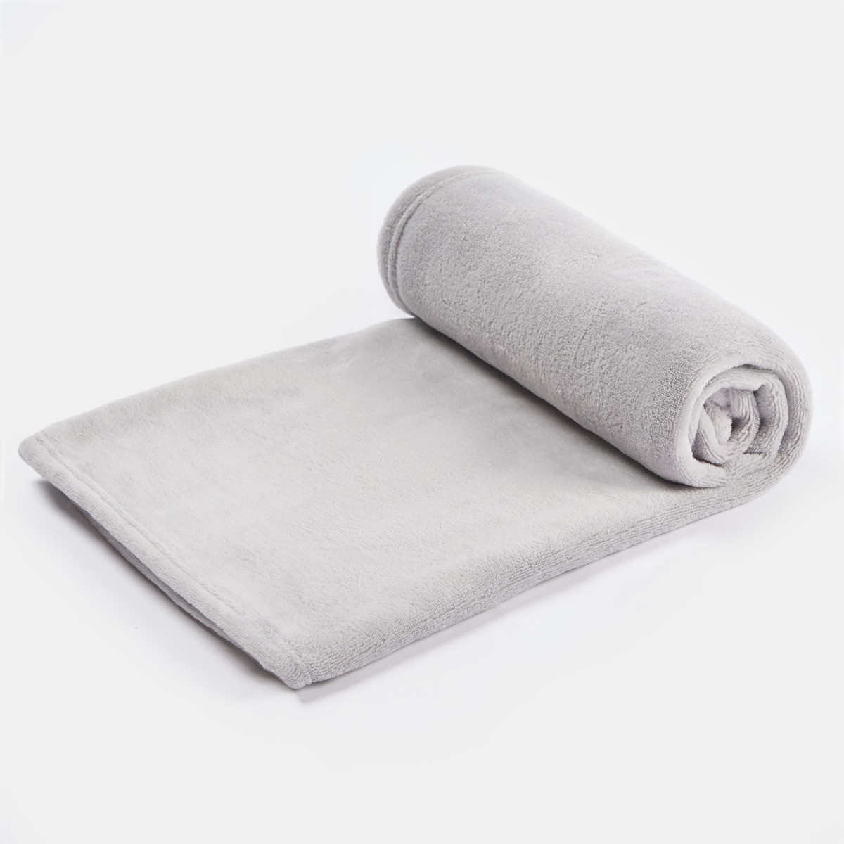 OHS Kids Plain Supersoft Throw - Silver >