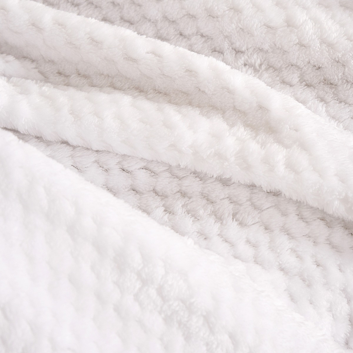 Dreamscene Waffle Mink Throw - White>